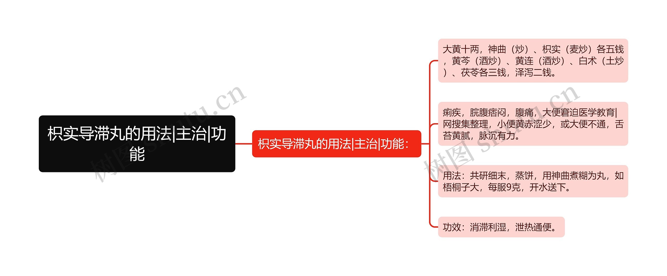 枳实导滞丸的用法|主治|功能思维导图