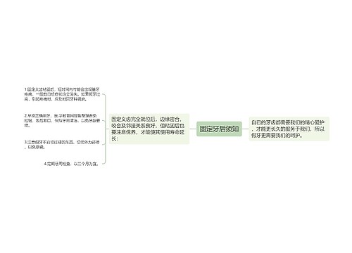 固定牙后须知