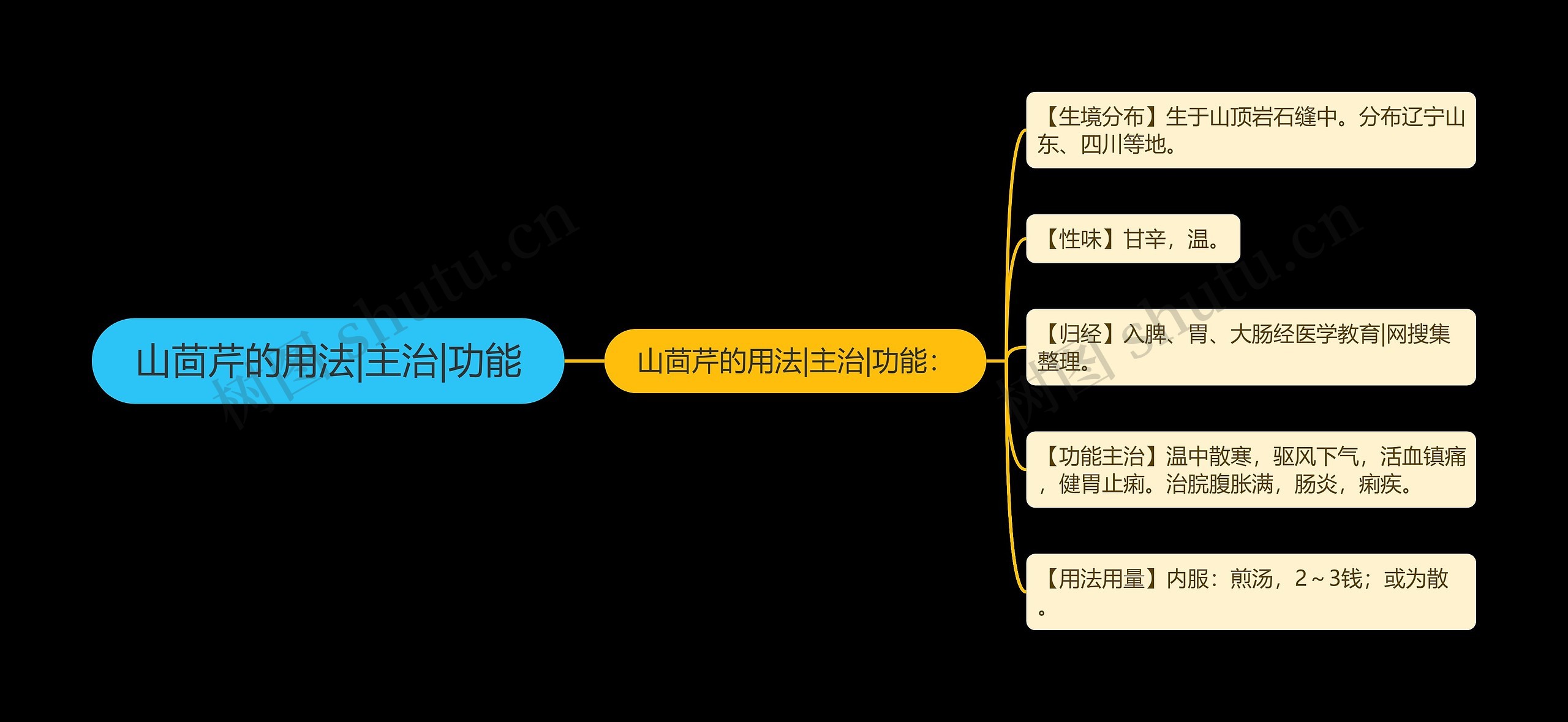 山茴芹的用法|主治|功能思维导图