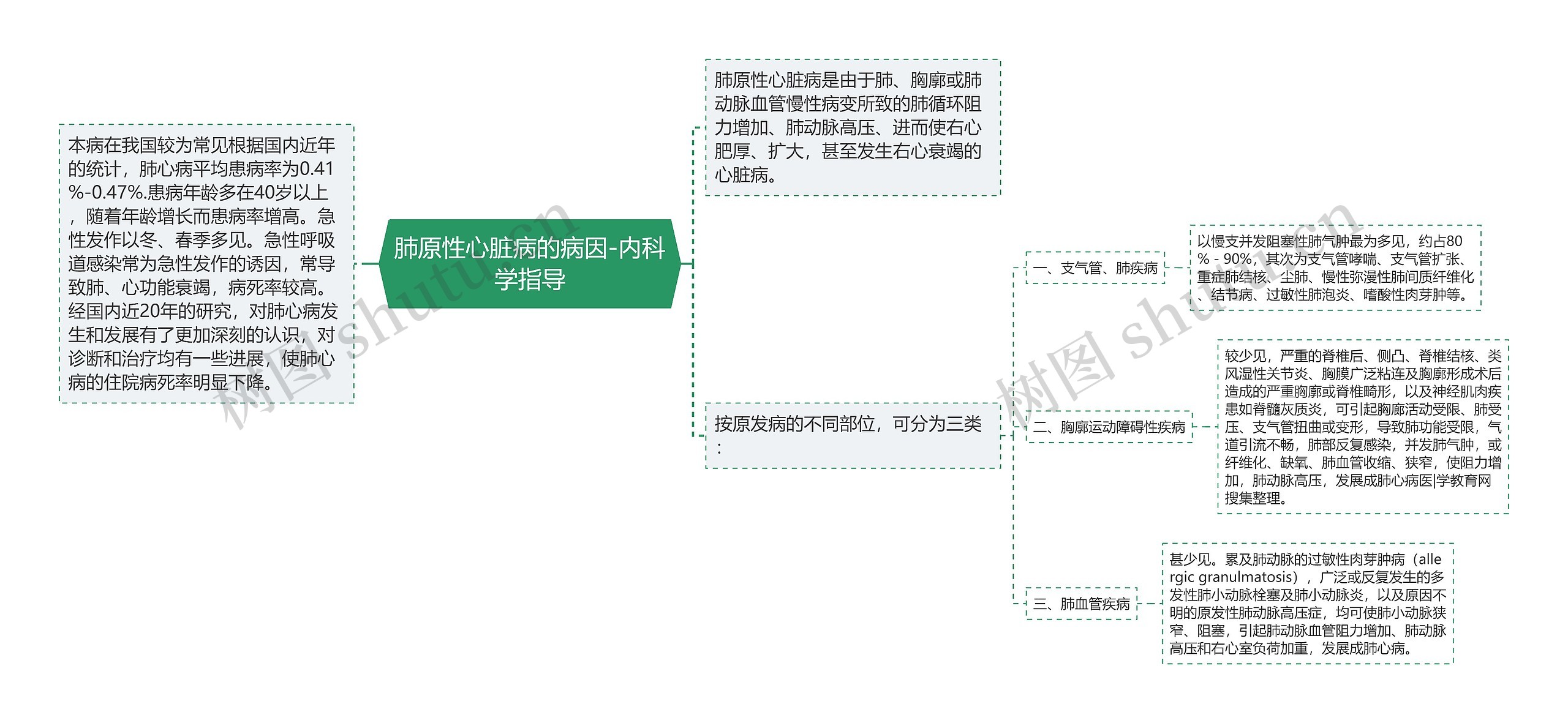 肺原性心脏病的病因-内科学指导思维导图