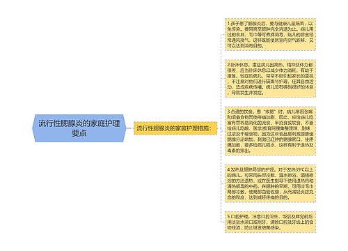 流行性腮腺炎的家庭护理要点