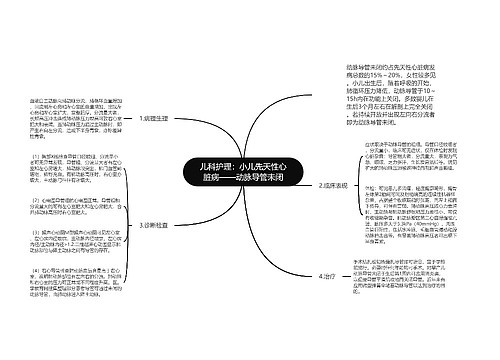 儿科护理：小儿先天性心脏病——动脉导管未闭