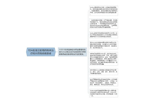 FDA批准注射用药物来治疗阿片药物依赖患者