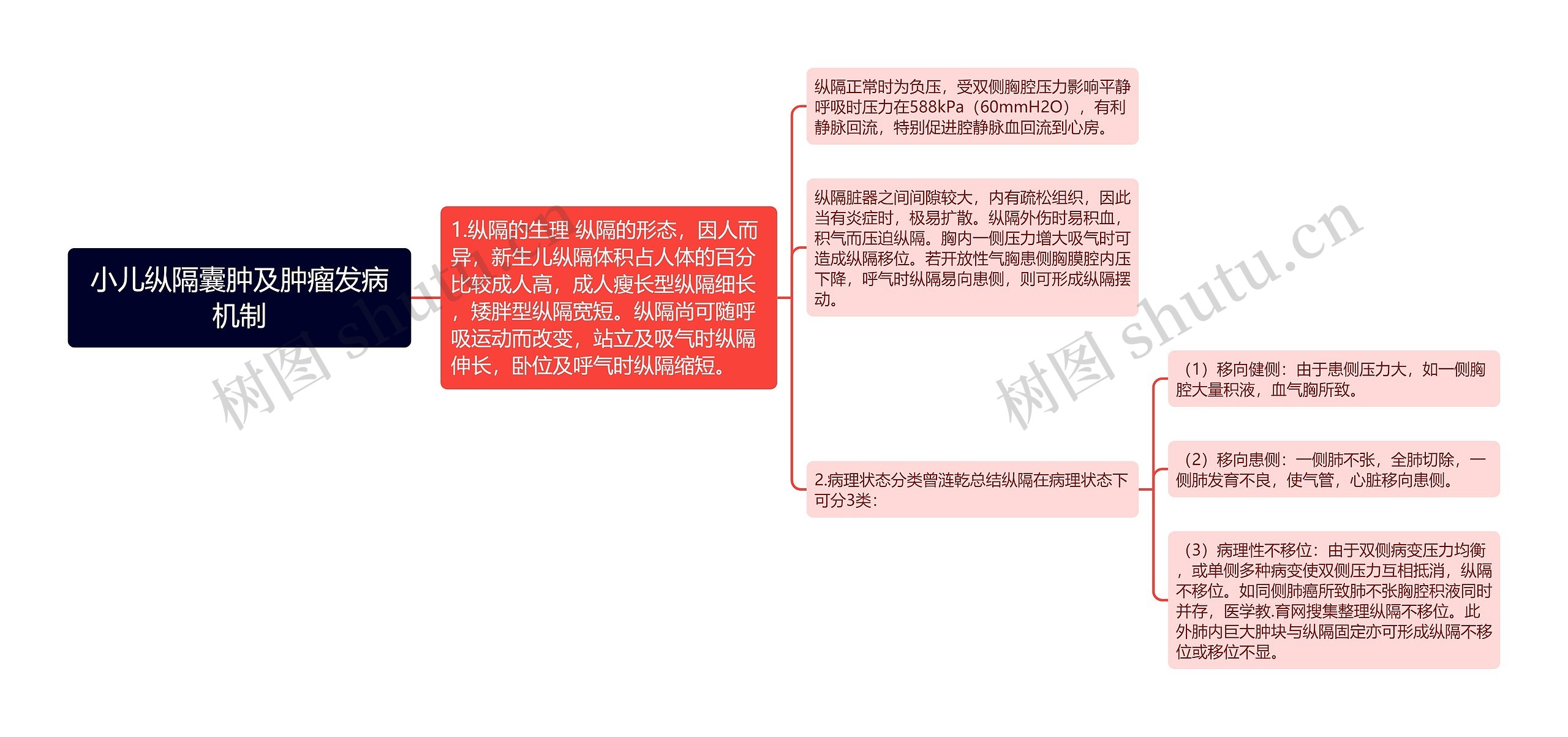 小儿纵隔囊肿及肿瘤发病机制思维导图