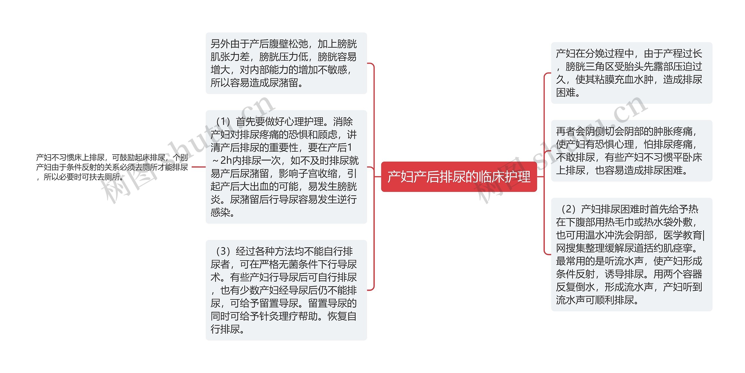 产妇产后排尿的临床护理思维导图