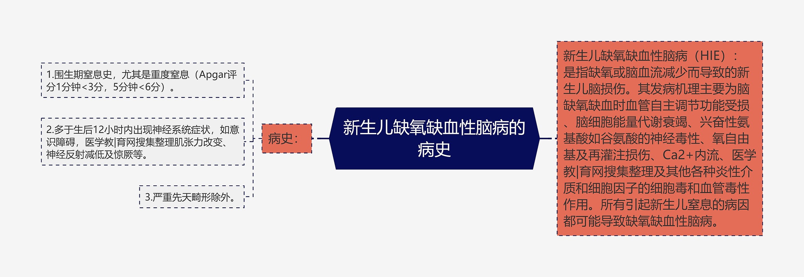 新生儿缺氧缺血性脑病的病史思维导图