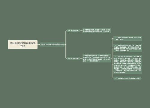 塑料贮血袋输血法的操作方法