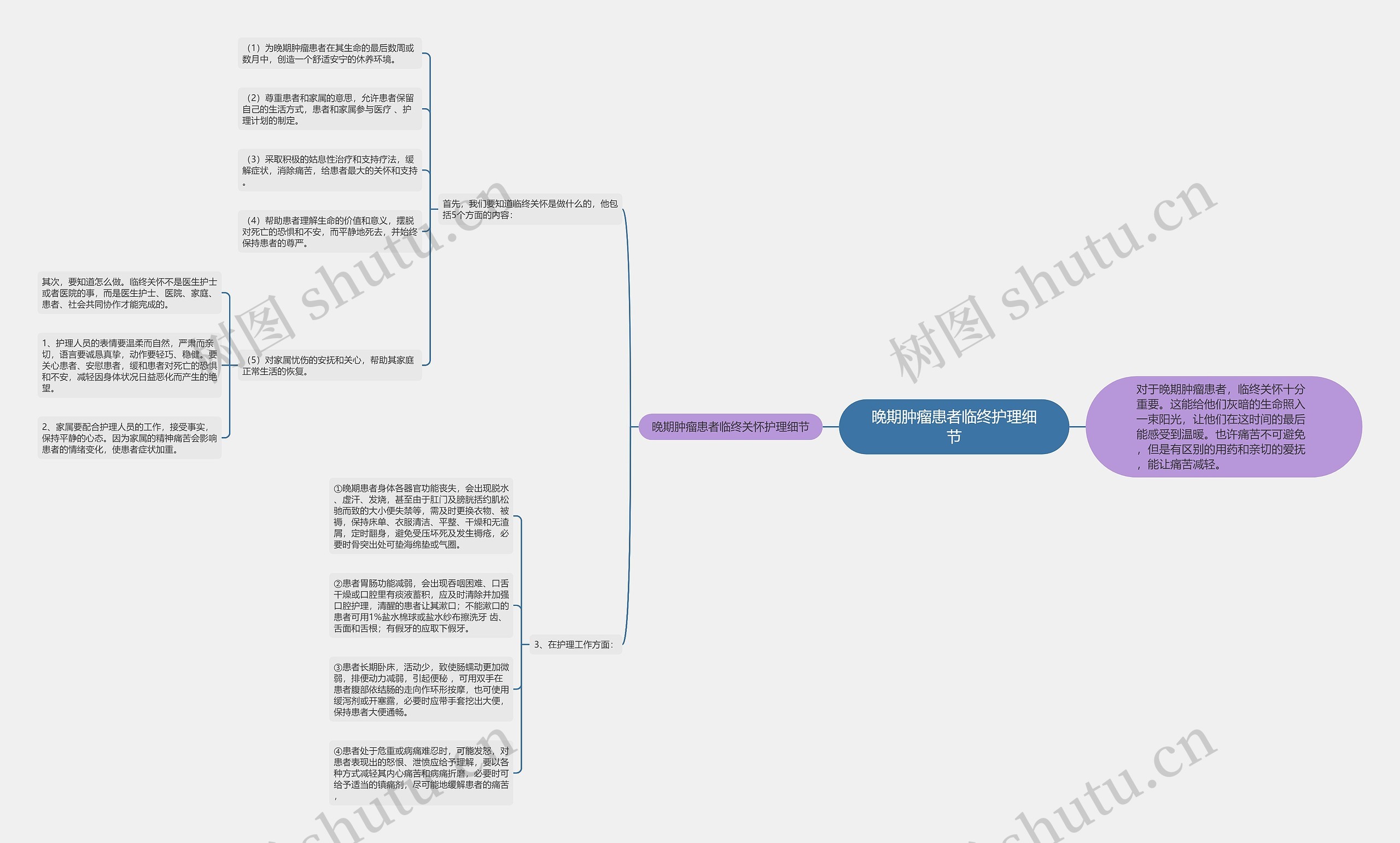晚期肿瘤患者临终护理细节思维导图