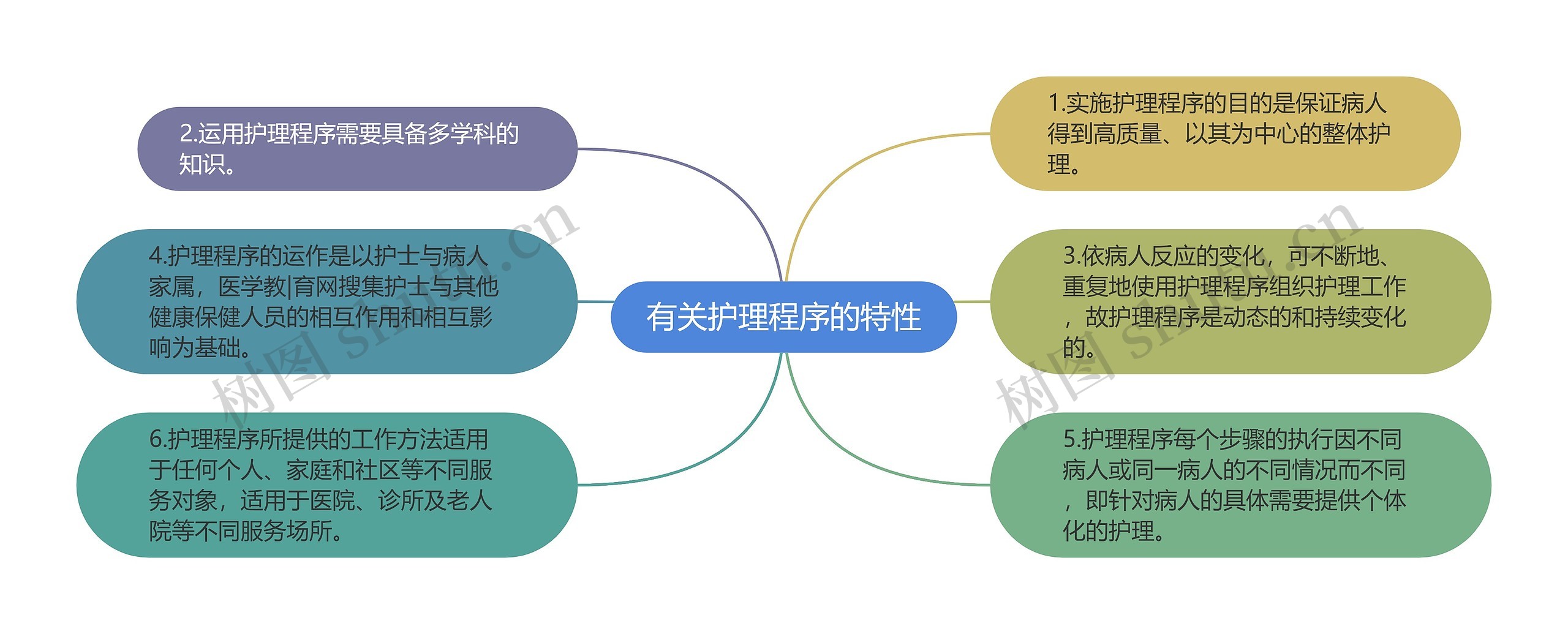 有关护理程序的特性思维导图