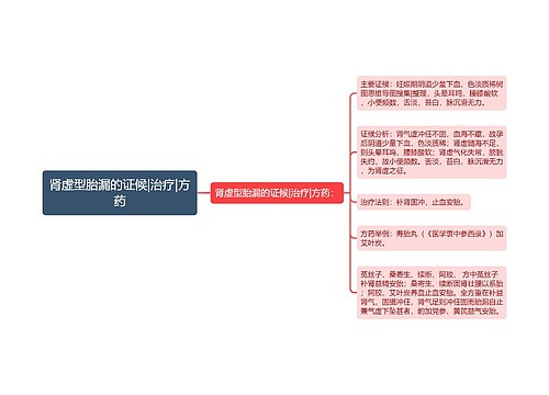 肾虚型胎漏的证候|治疗|方药