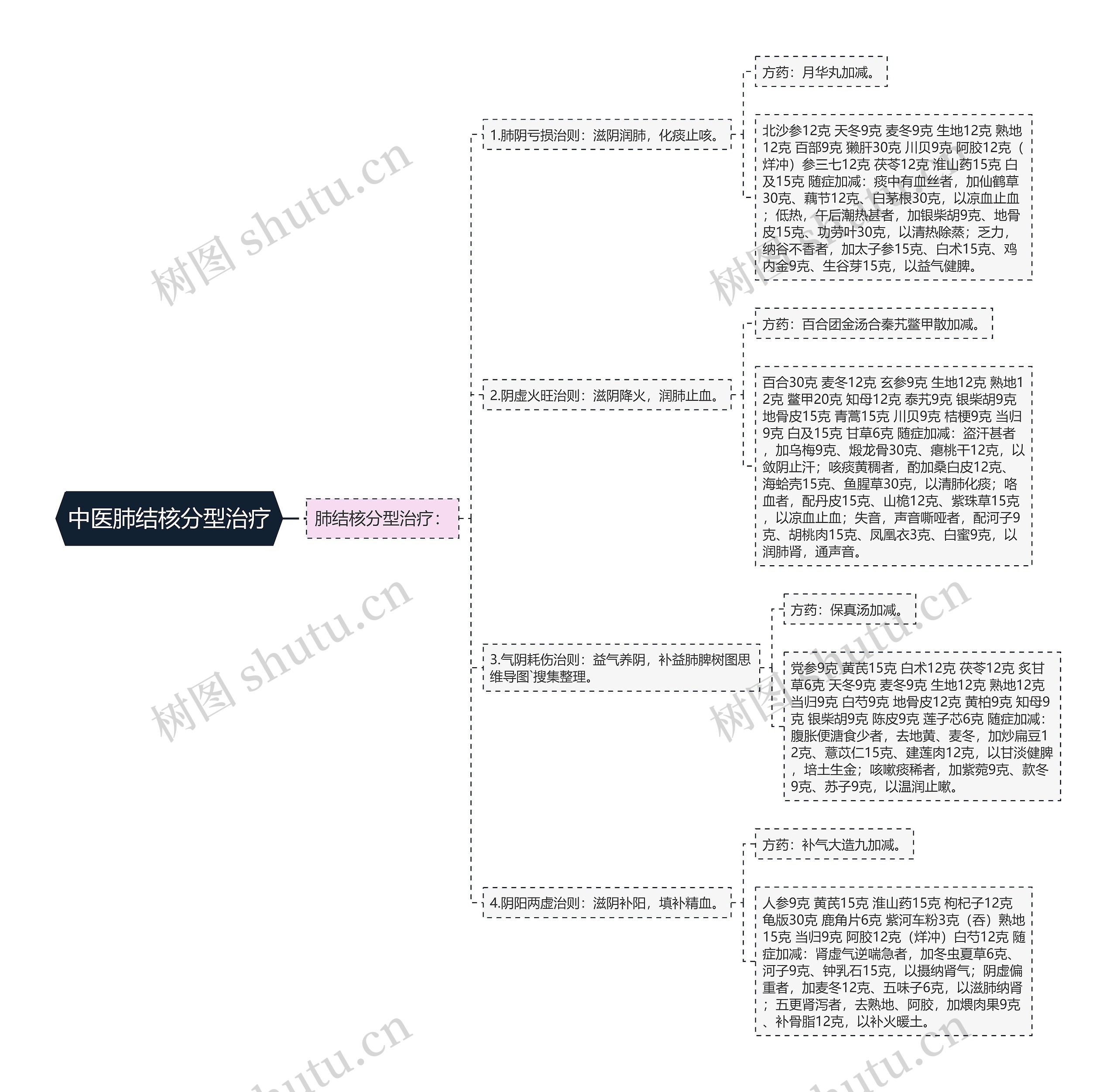 中医肺结核分型治疗思维导图