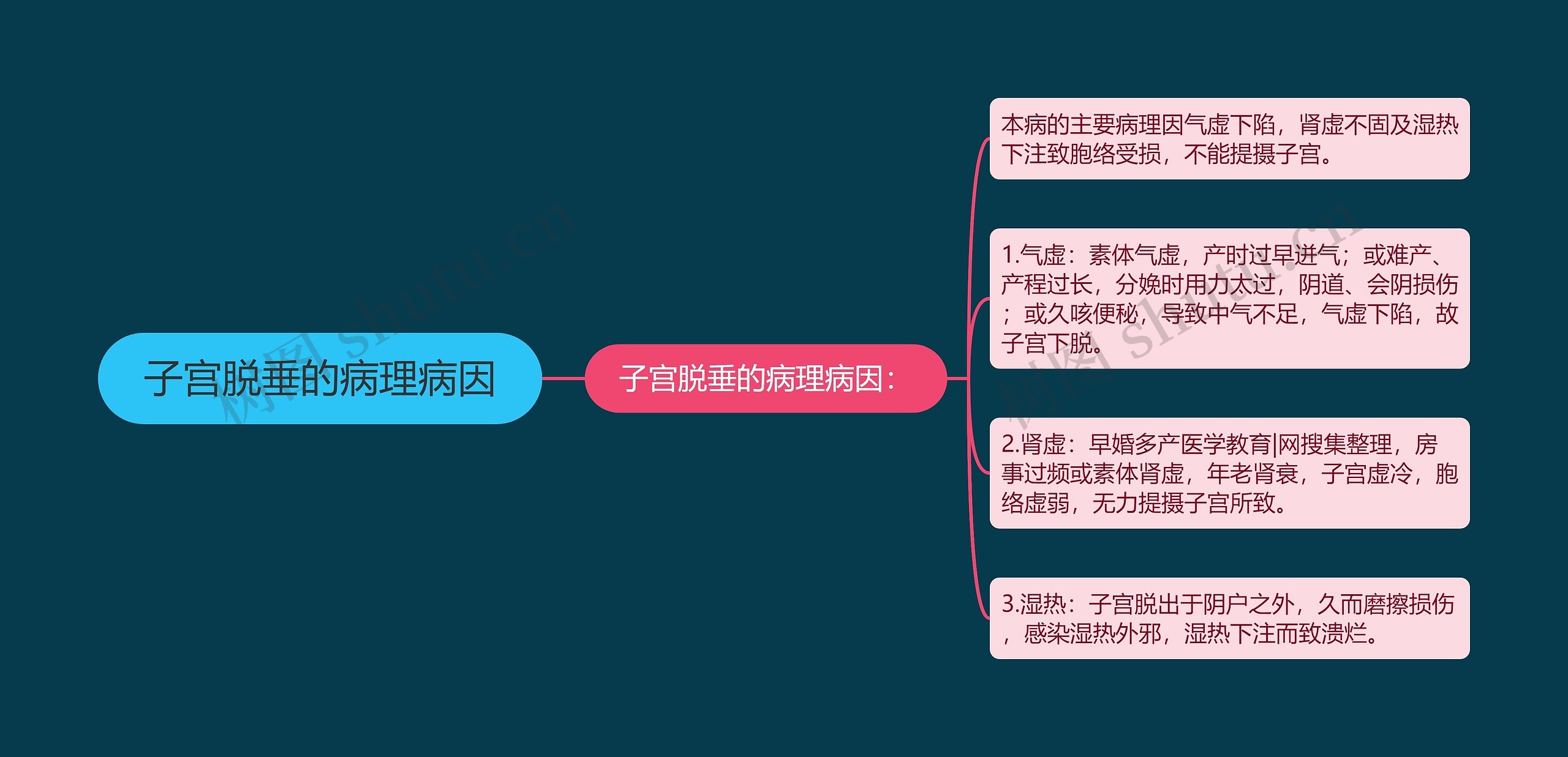 子宫脱垂的病理病因思维导图