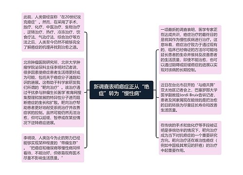 新调查表明癌症正从“绝症”转为“慢性病”