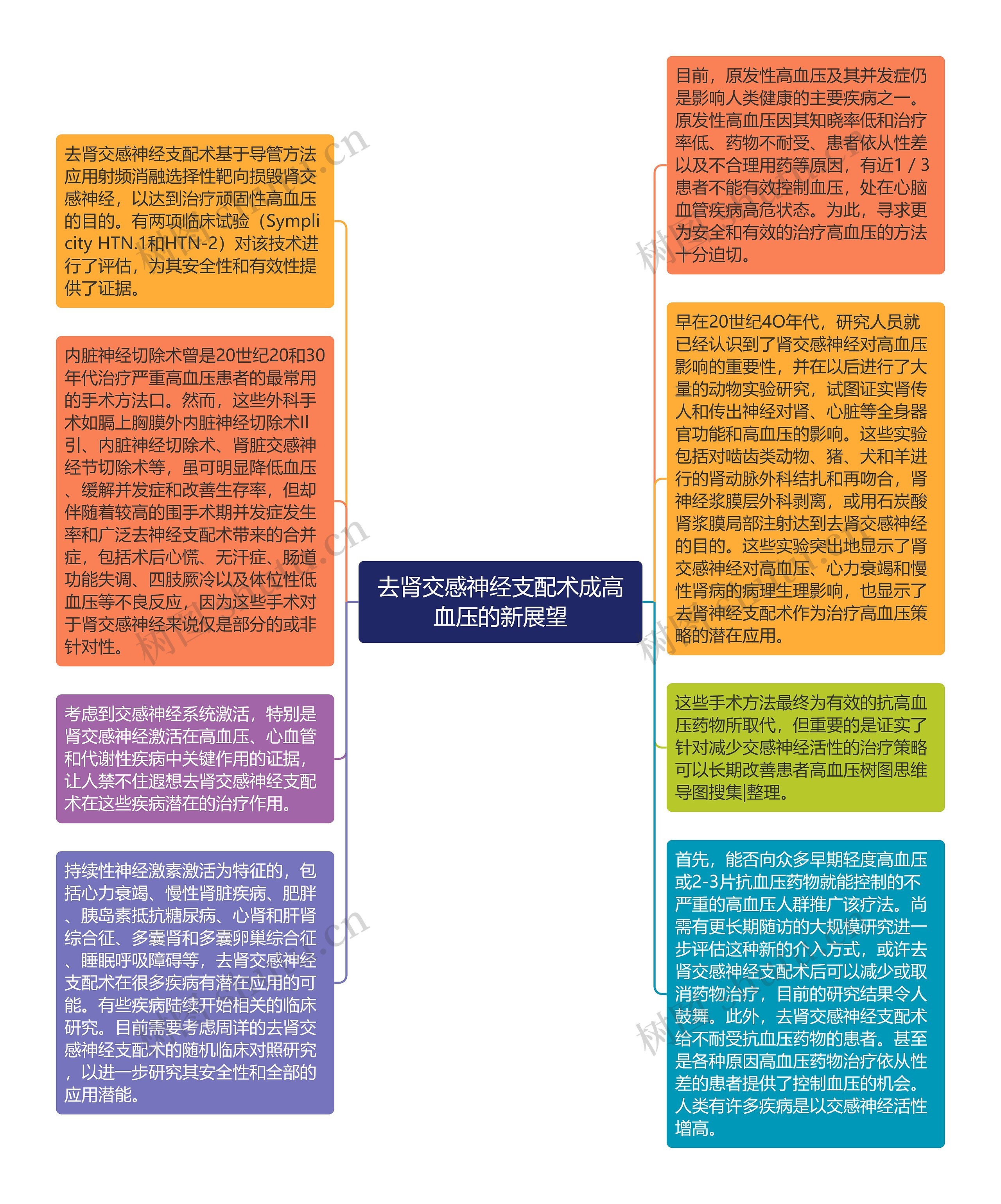 去肾交感神经支配术成高血压的新展望思维导图