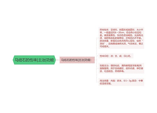 马结石的性味|主治|功能