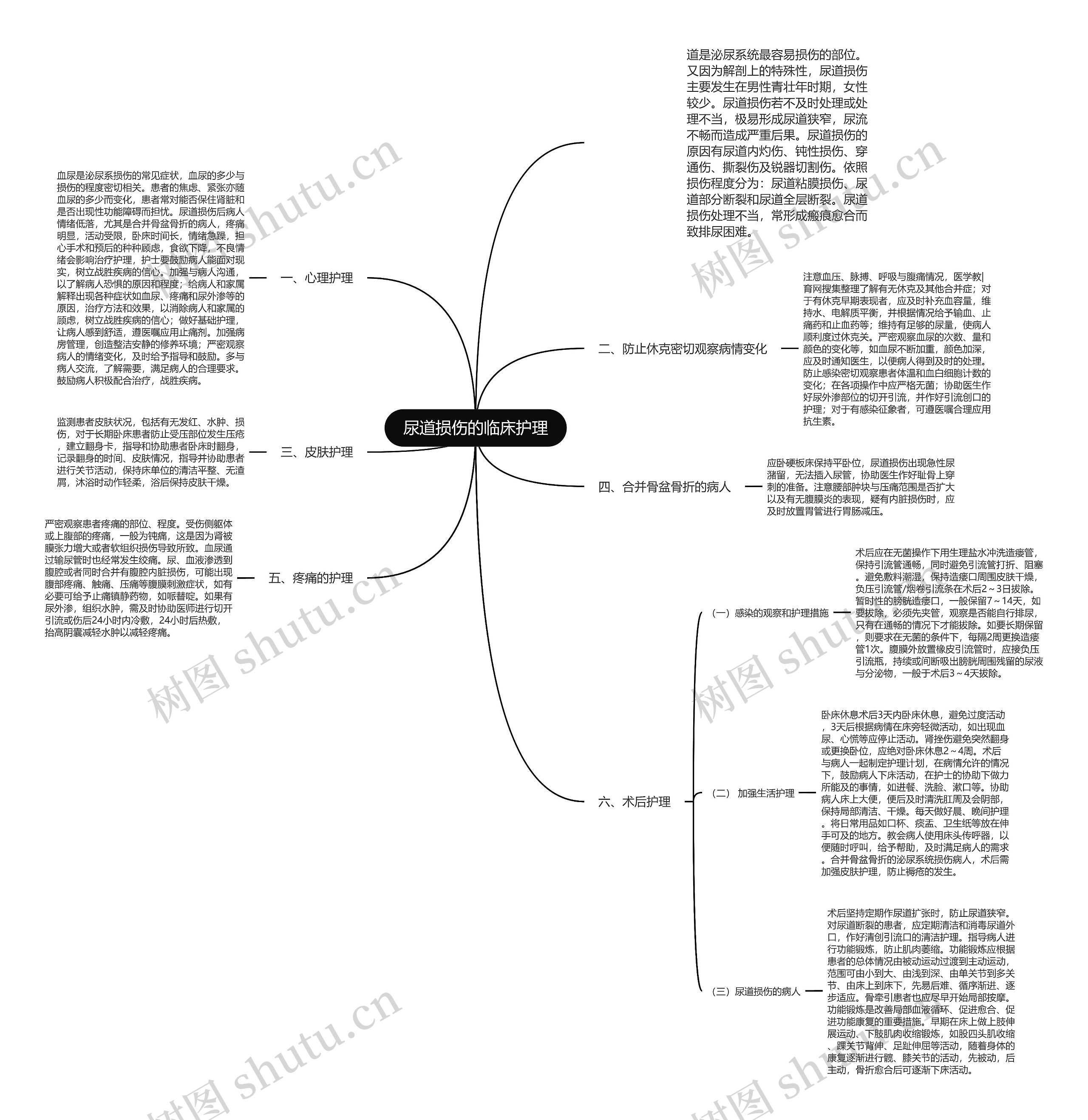 尿道损伤的临床护理思维导图