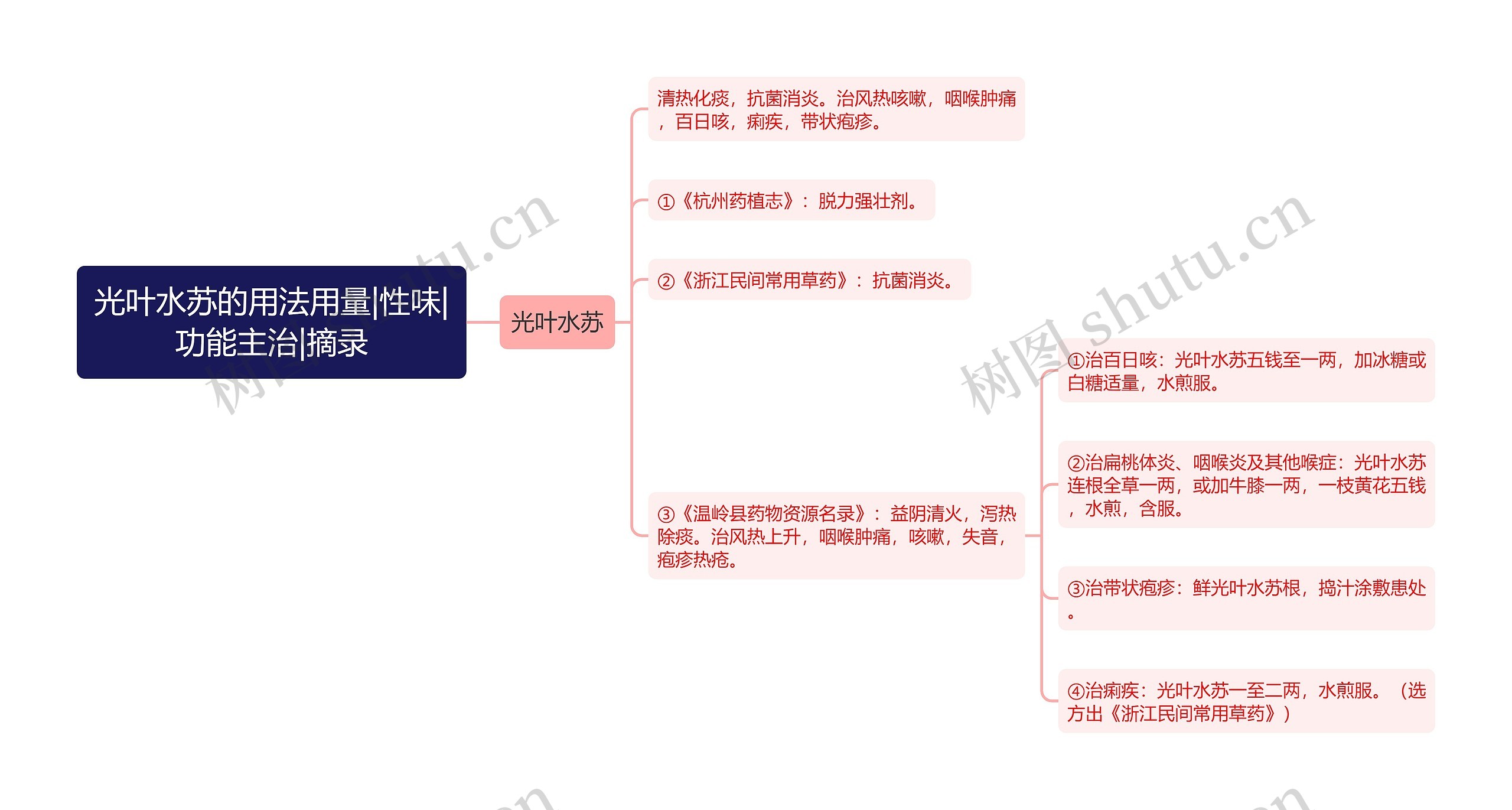 光叶水苏的用法用量|性味|功能主治|摘录思维导图