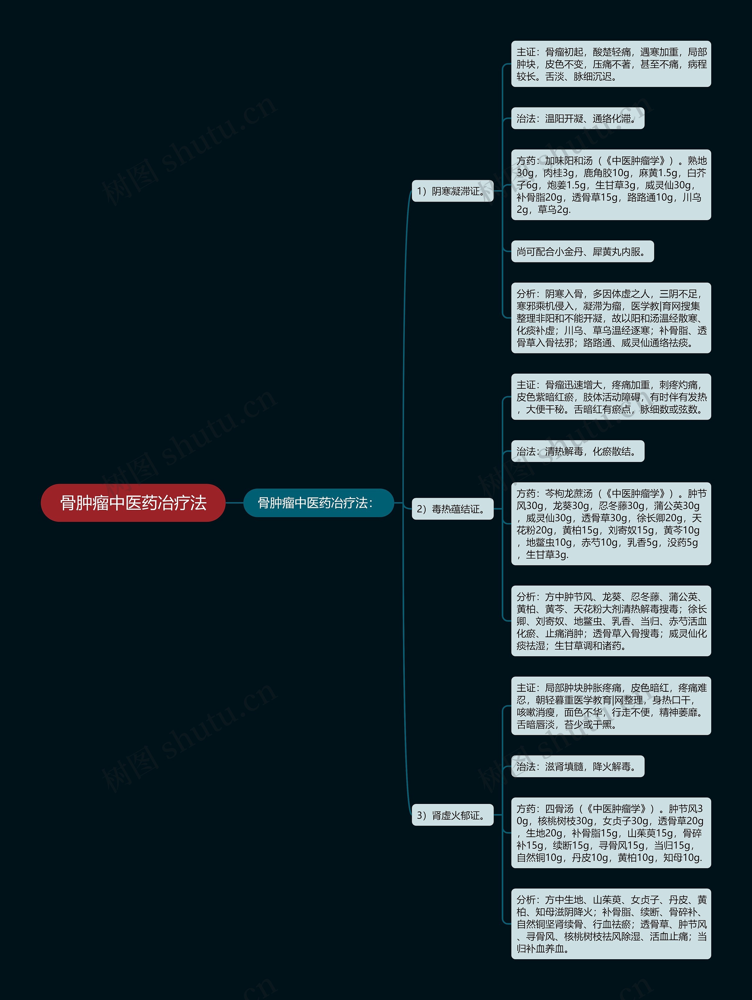 骨肿瘤中医药冶疗法思维导图
