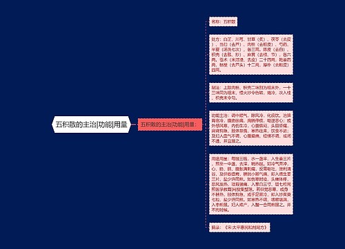 五积散的主治|功能|用量