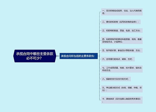 承揽合同中哪些主要条款必不可少？