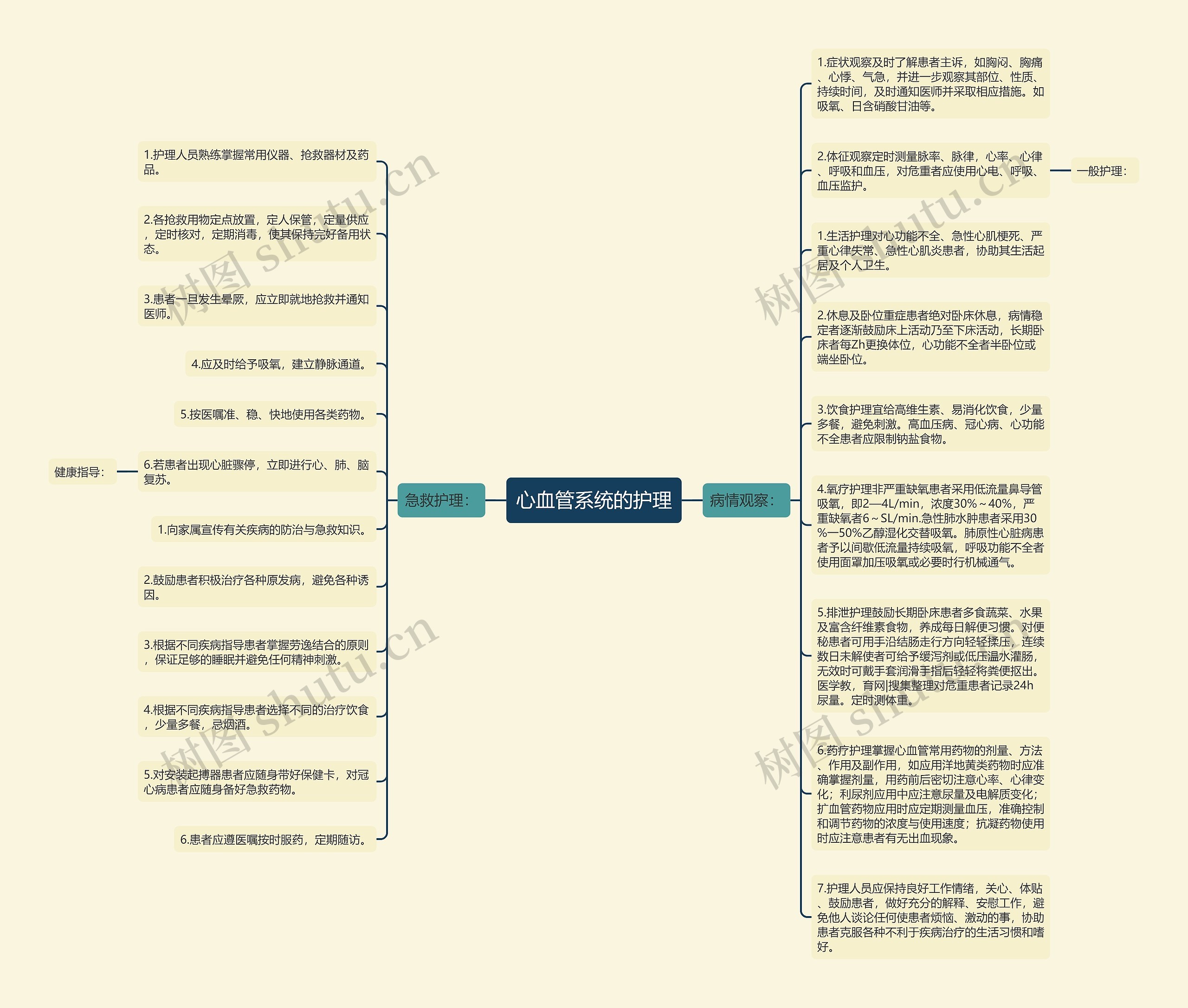 心血管系统的护理思维导图
