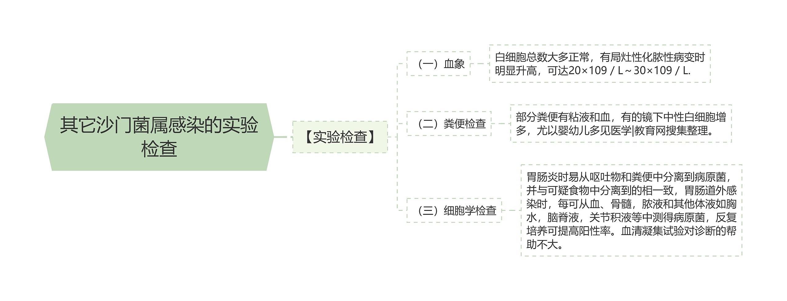 其它沙门菌属感染的实验检查思维导图