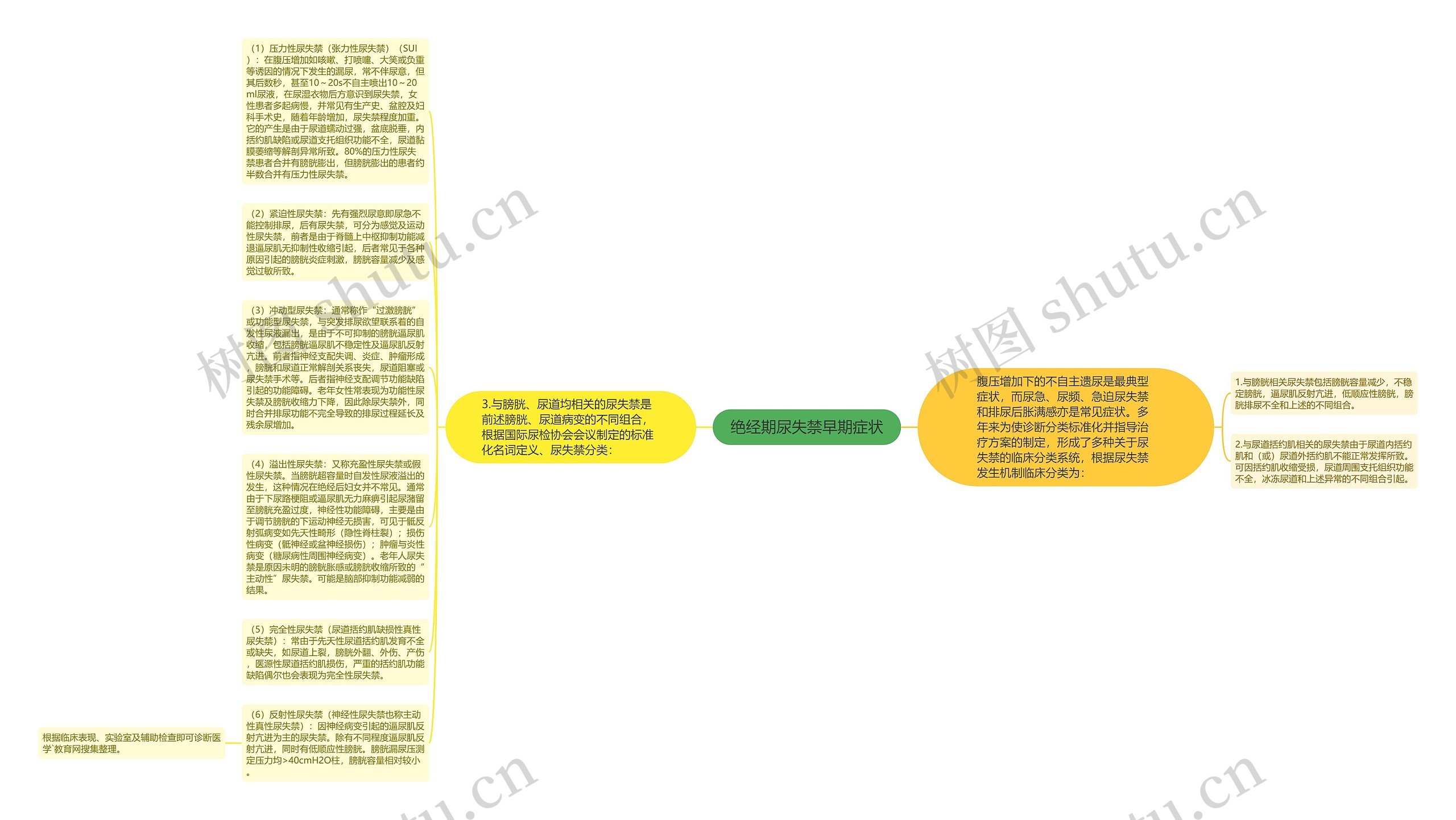 绝经期尿失禁早期症状思维导图