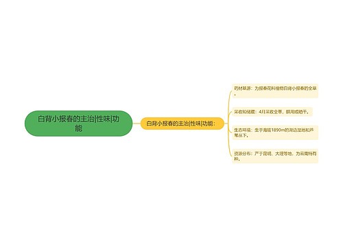 白背小报春的主治|性味|功能