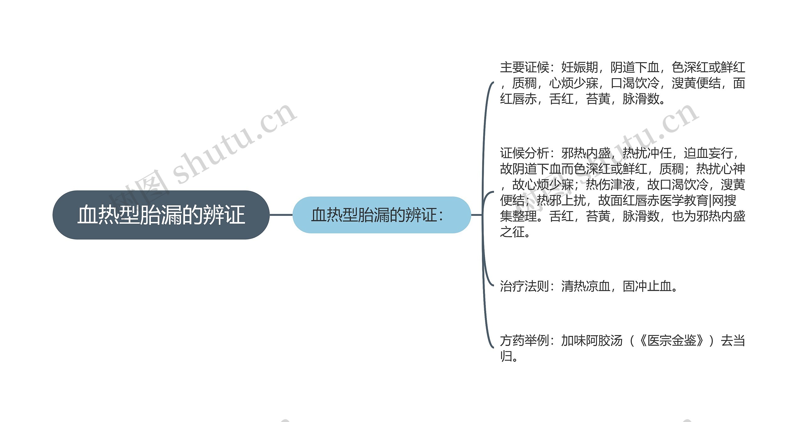 血热型胎漏的辨证思维导图