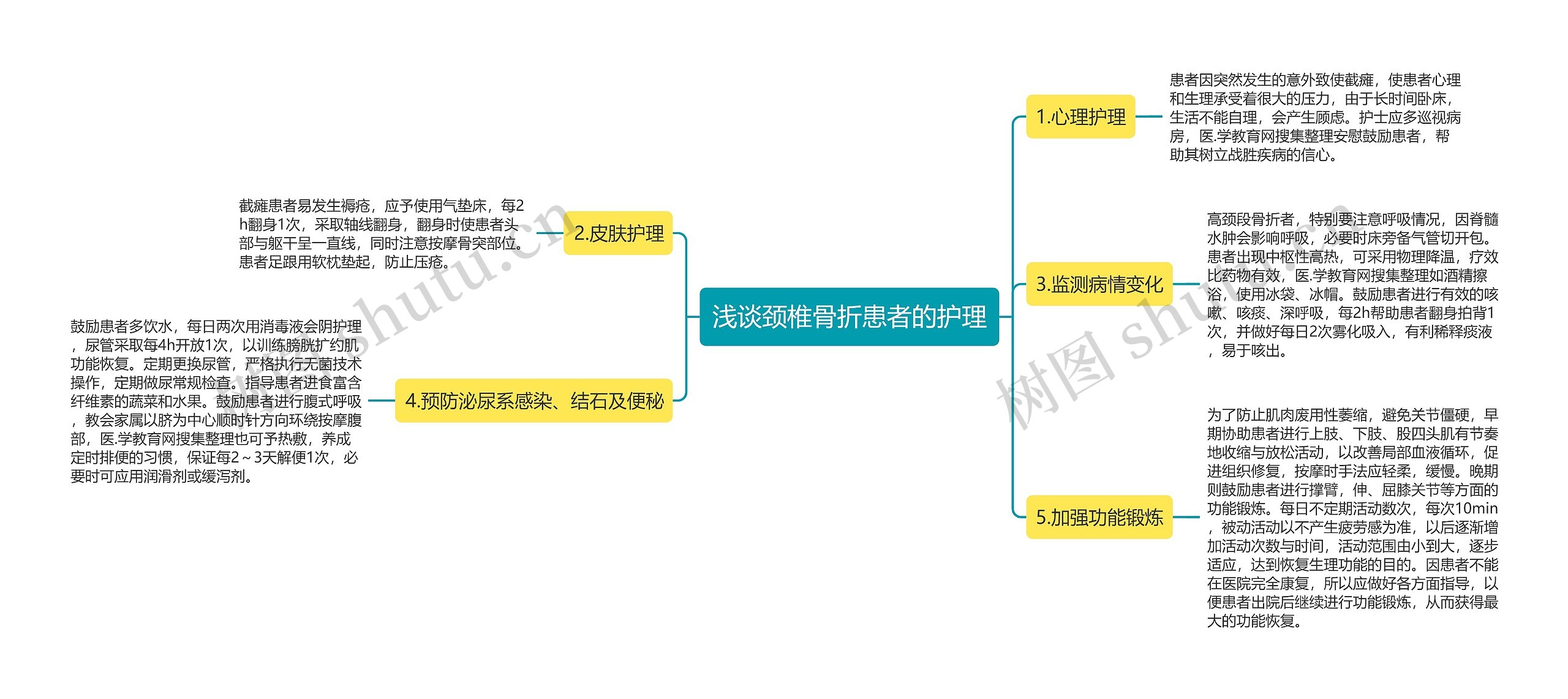 浅谈颈椎骨折患者的护理思维导图