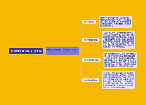 肝病的饮食宜忌-内科护理