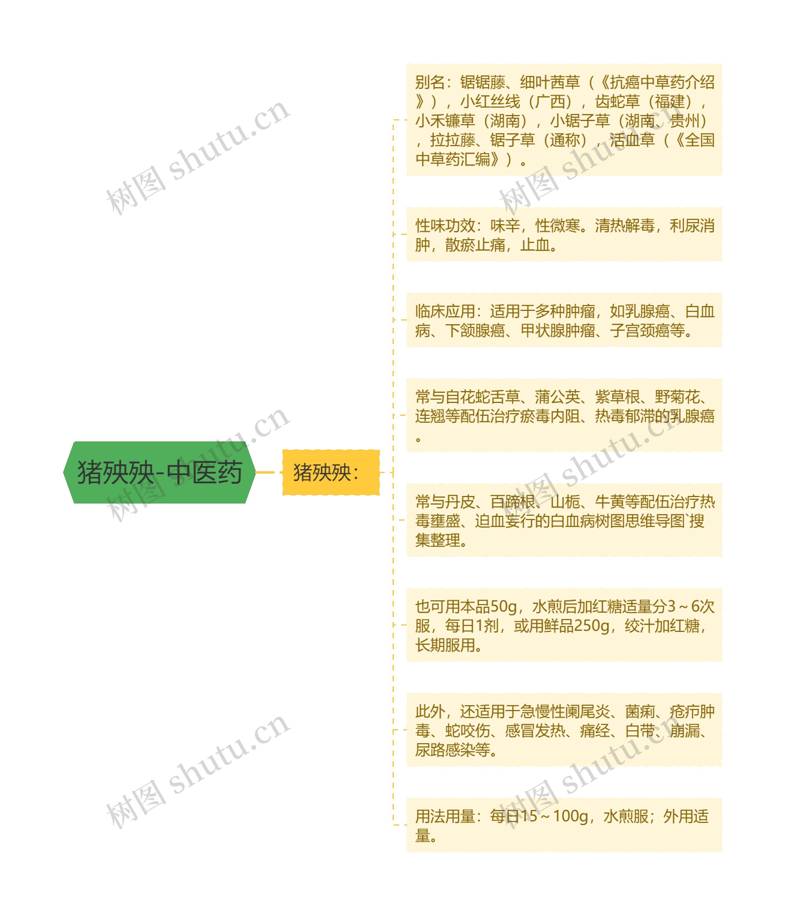 猪殃殃-中医药思维导图