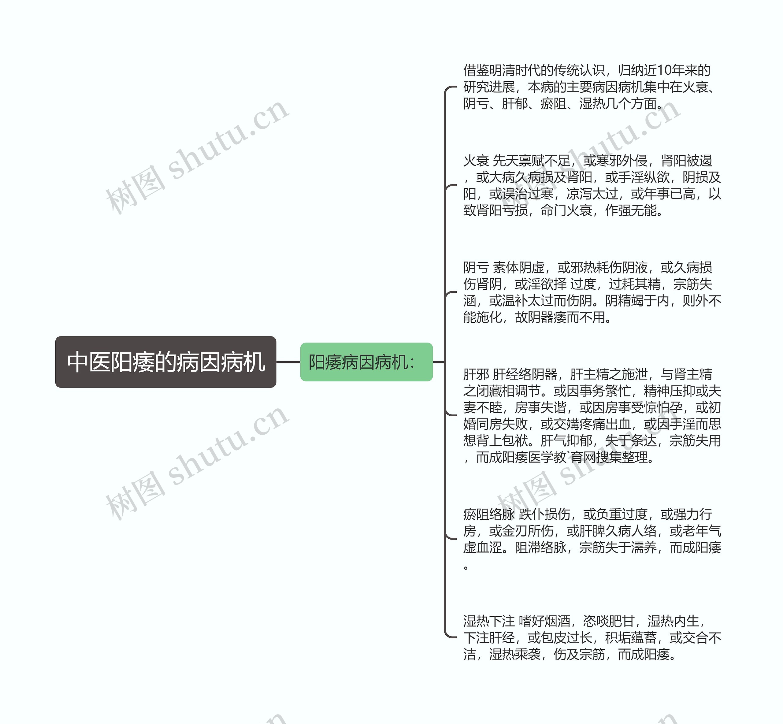 中医阳痿的病因病机思维导图