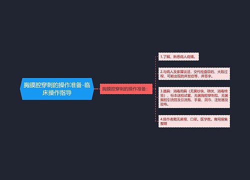 胸膜腔穿刺的操作准备-临床操作指导