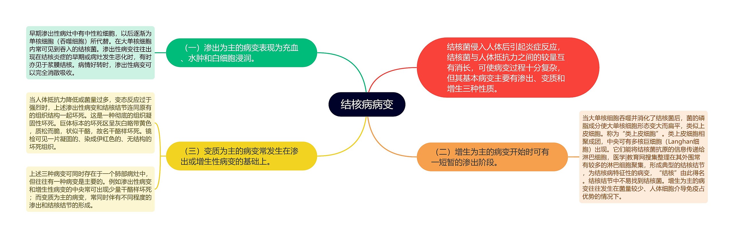 结核病病变思维导图