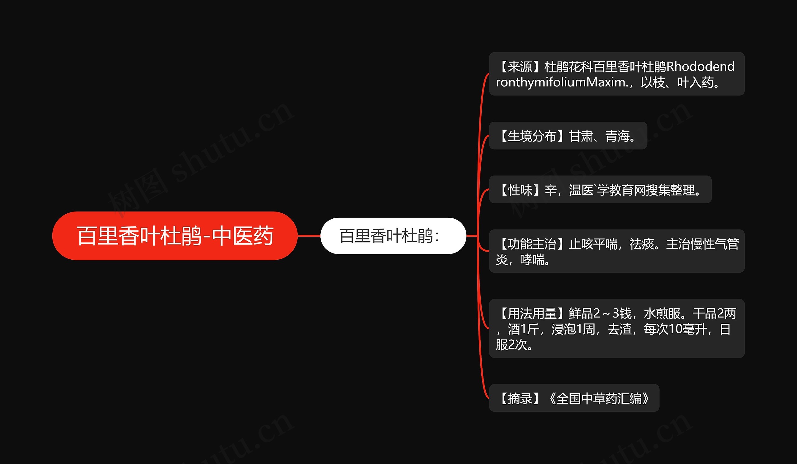 百里香叶杜鹃-中医药思维导图