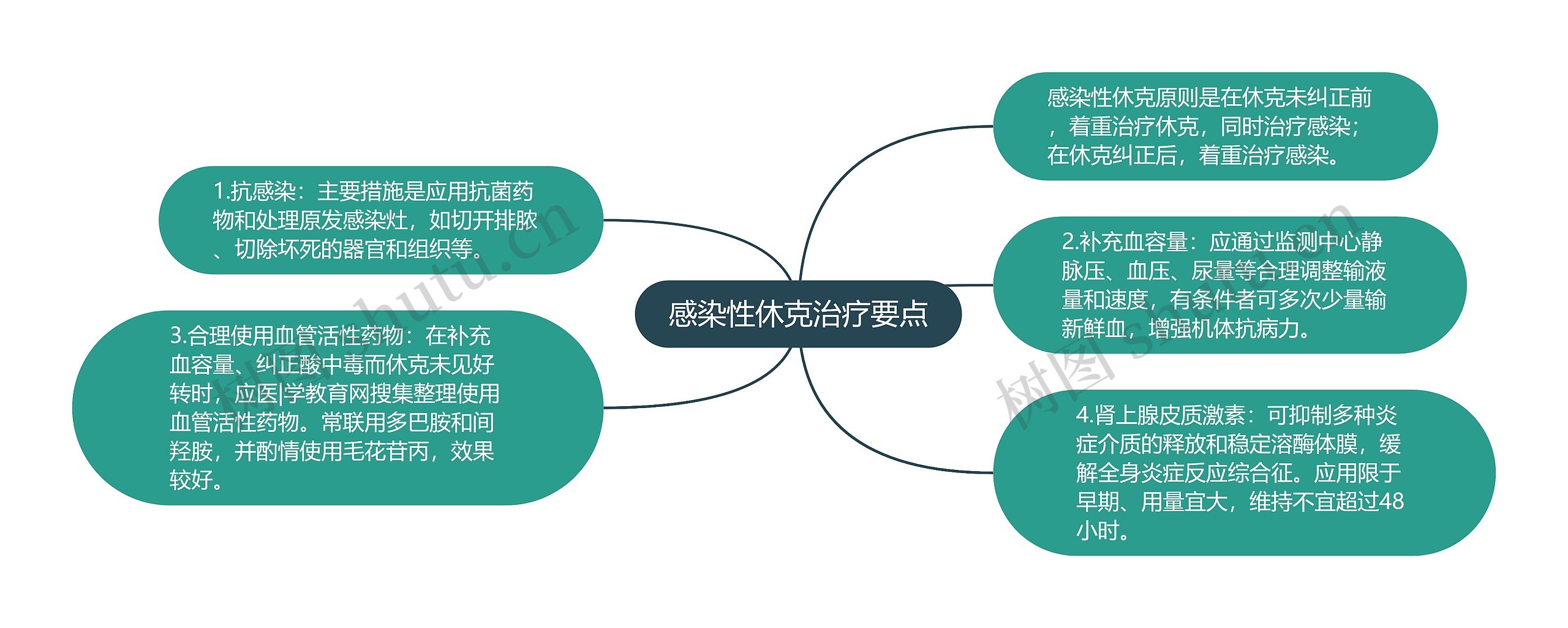 感染性休克治疗要点思维导图