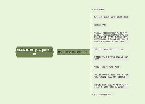 金果榄的用法|性味|功能主治