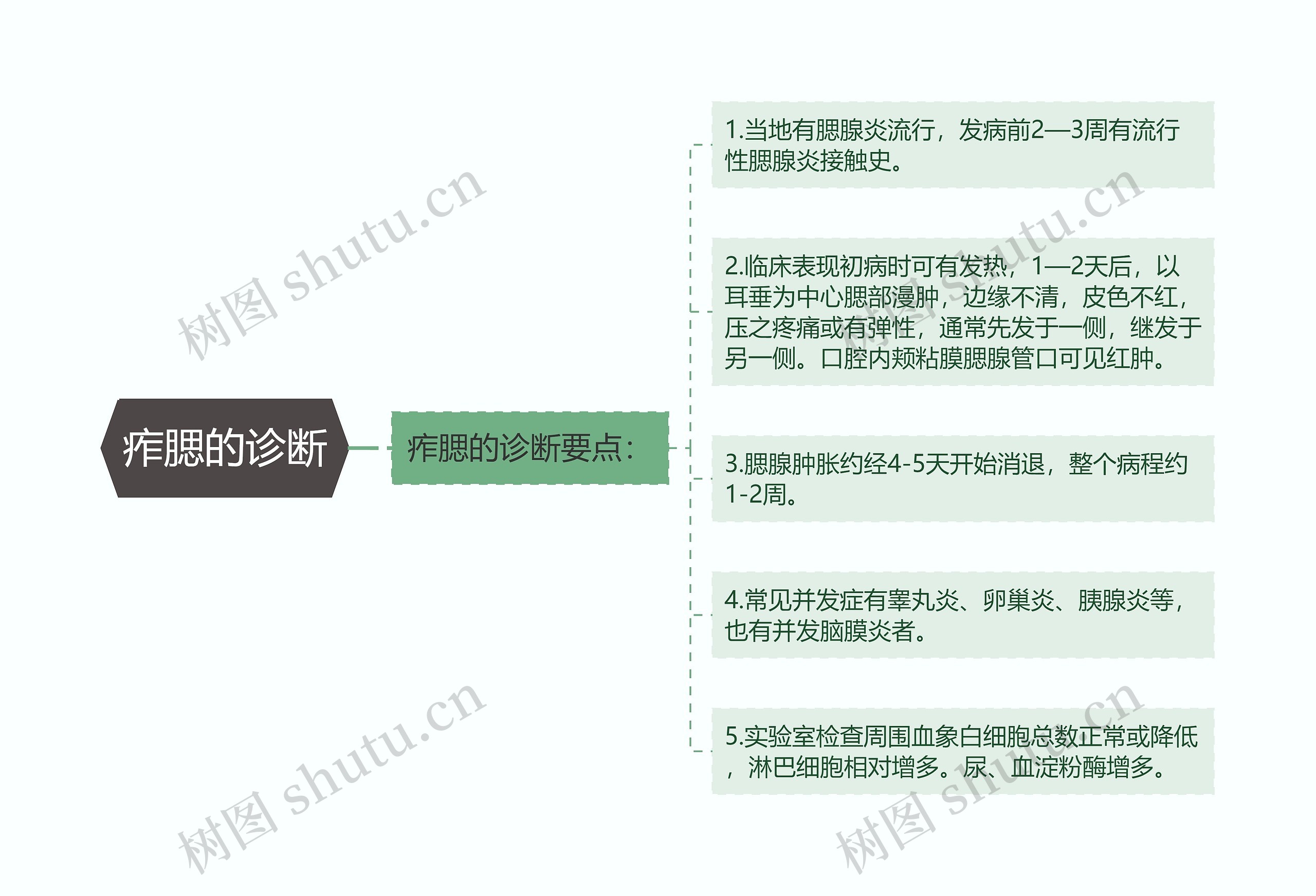 痄腮的诊断思维导图