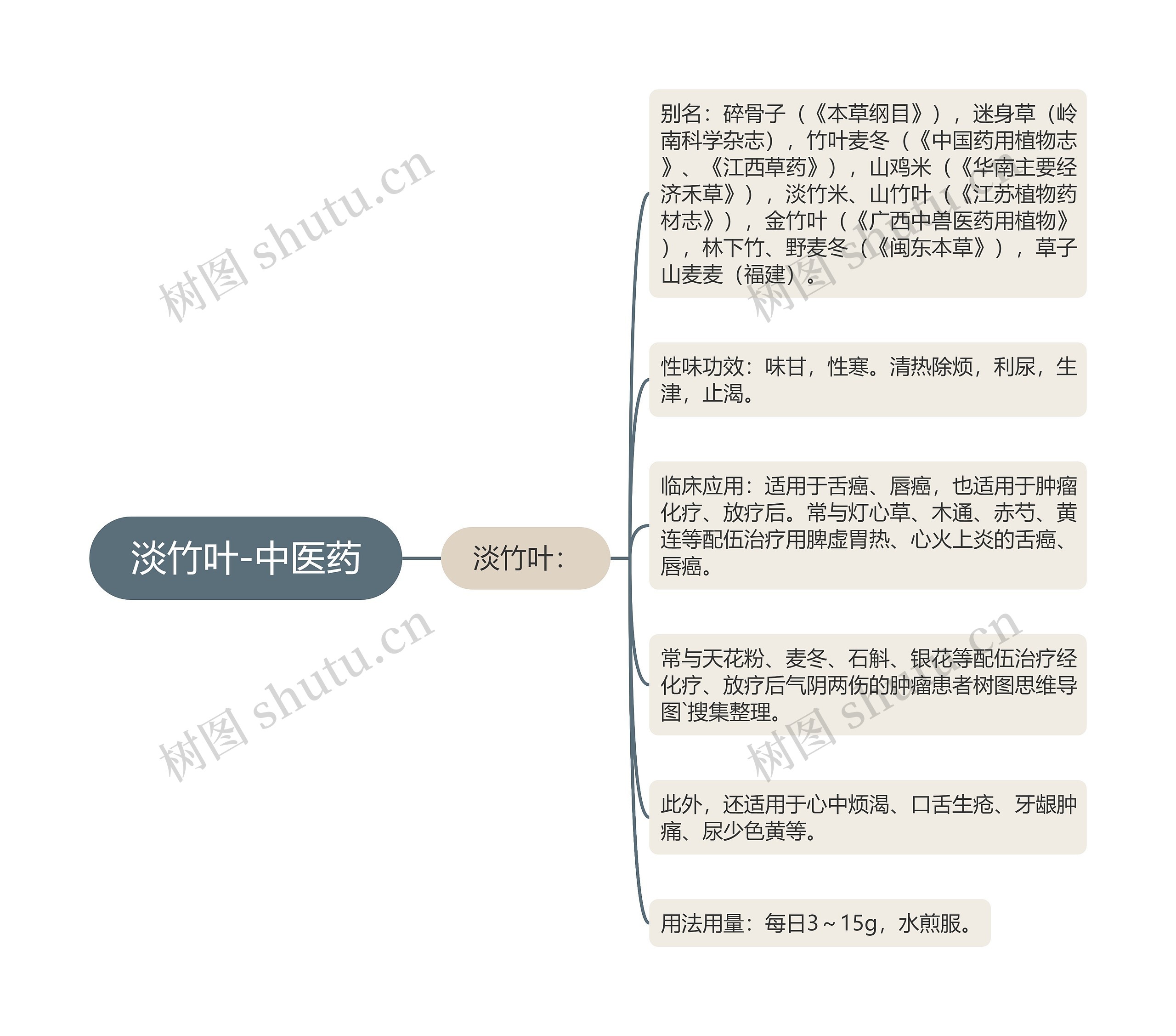 淡竹叶-中医药思维导图