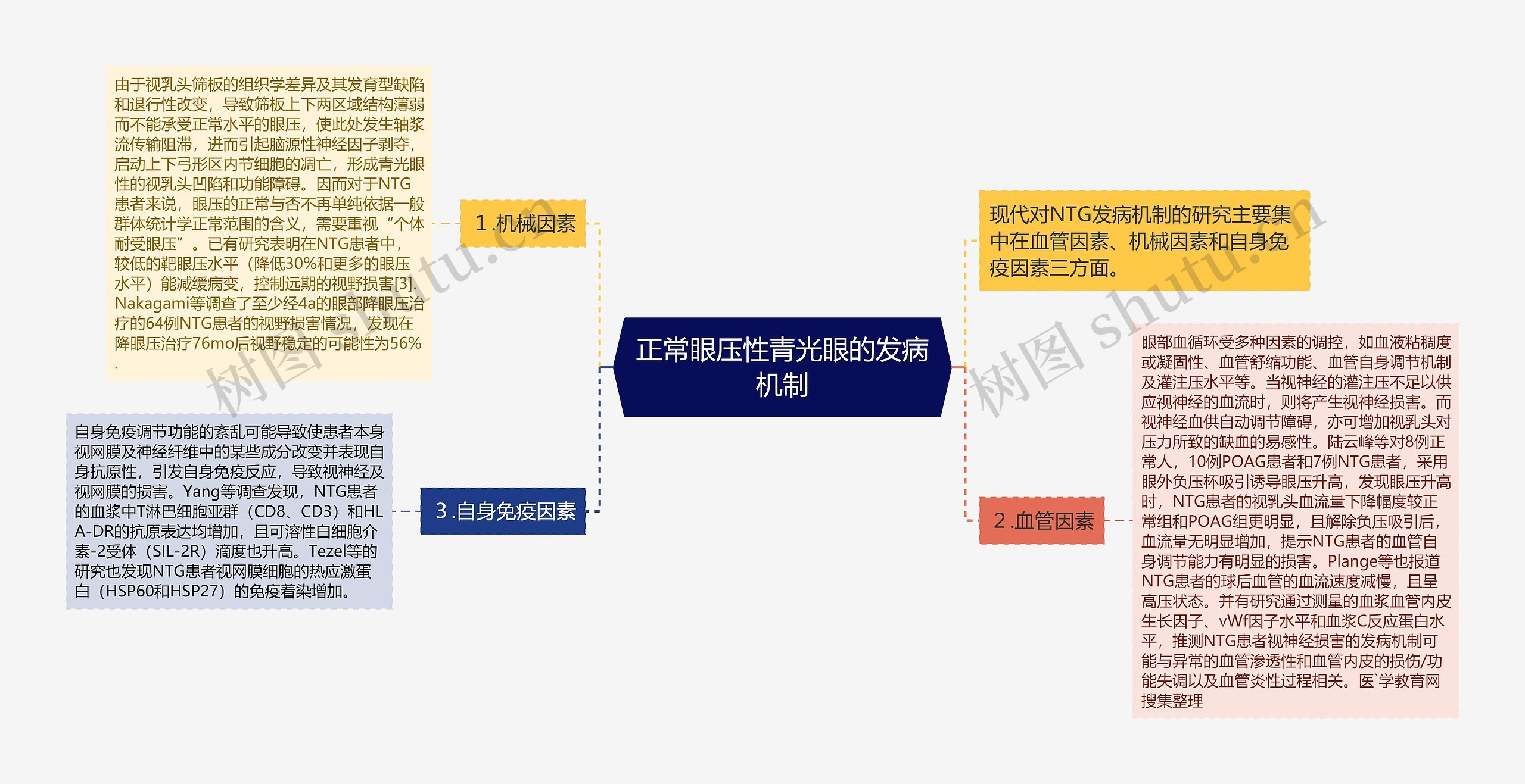 正常眼压性青光眼的发病机制思维导图