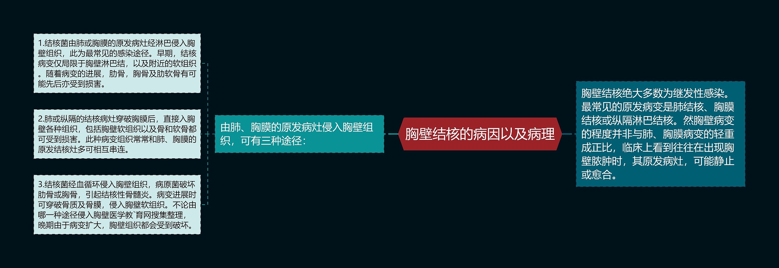 胸壁结核的病因以及病理思维导图