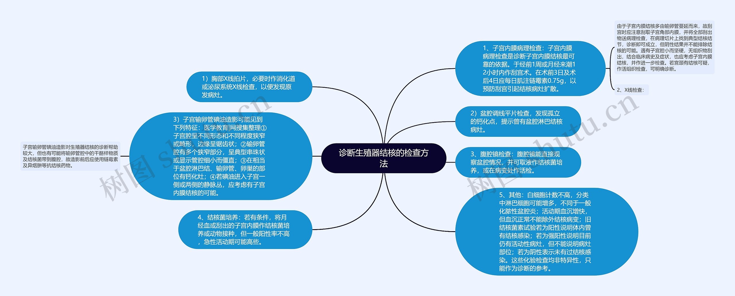 诊断生殖器结核的检查方法思维导图