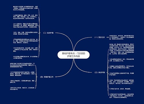 基础护理考点：门诊部的护理工作内容