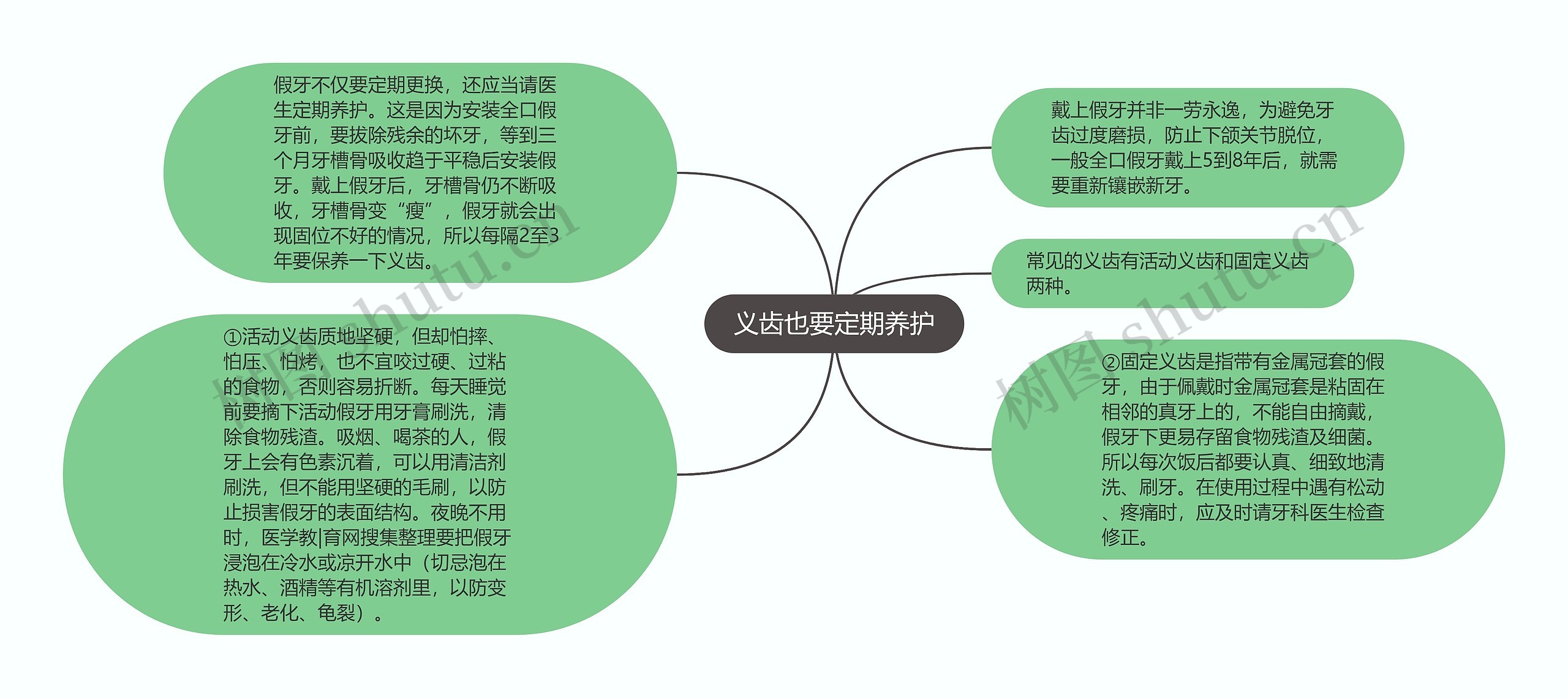 义齿也要定期养护思维导图