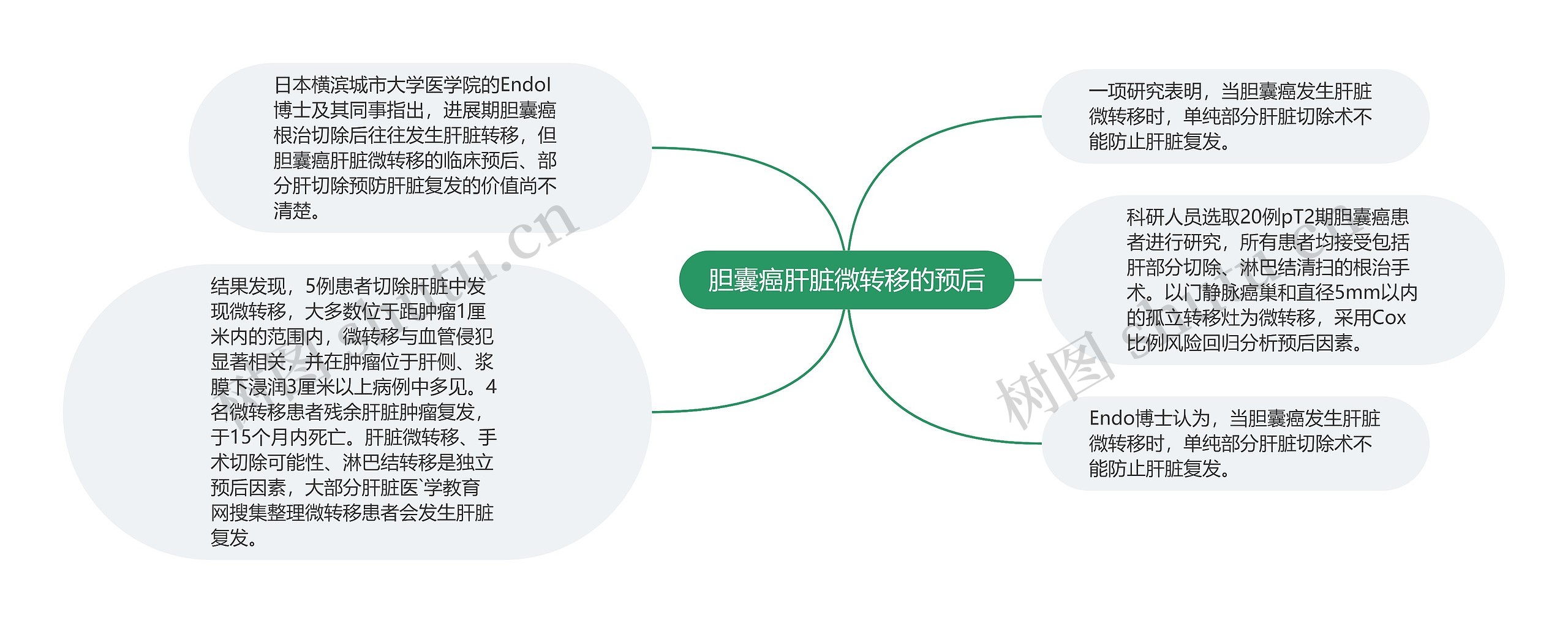 胆囊癌肝脏微转移的预后思维导图