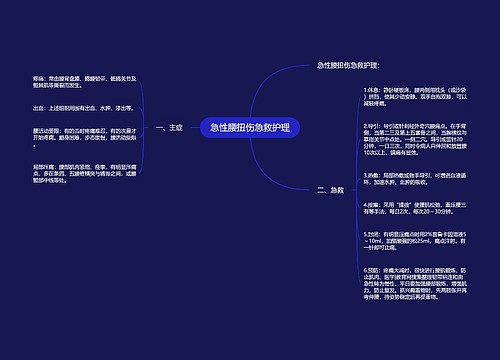 急性腰扭伤急救护理