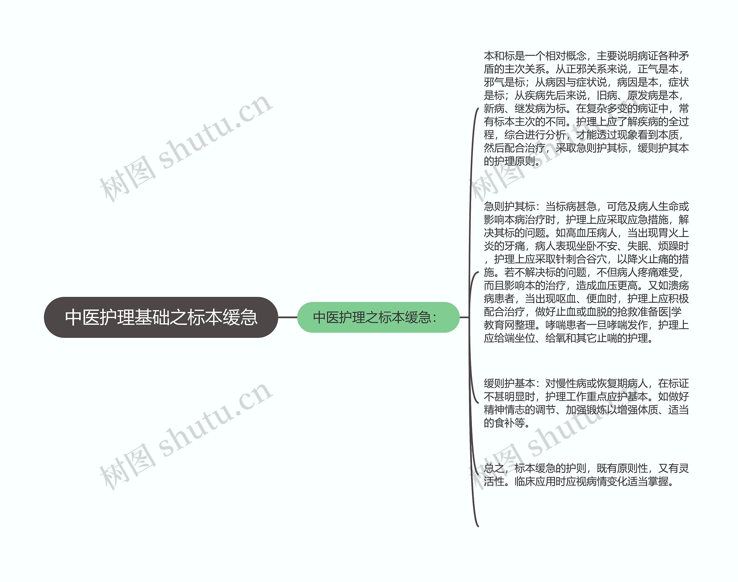 中医护理基础之标本缓急思维导图