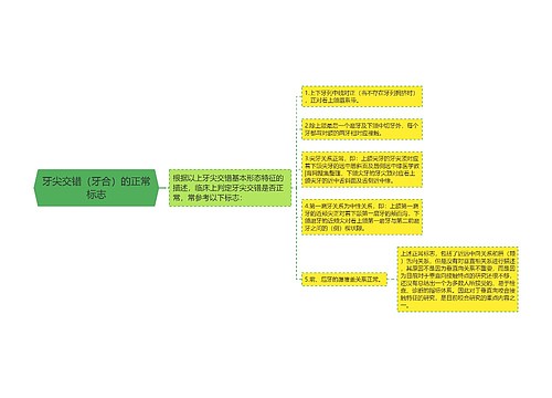 牙尖交错（牙合）的正常标志