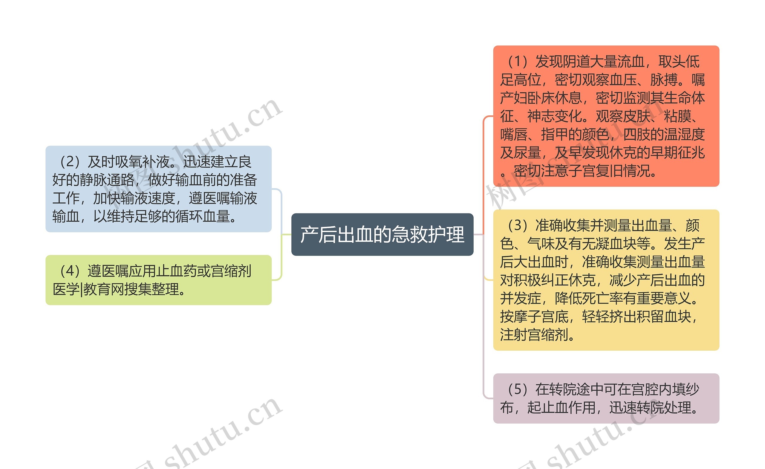 产后出血的急救护理思维导图